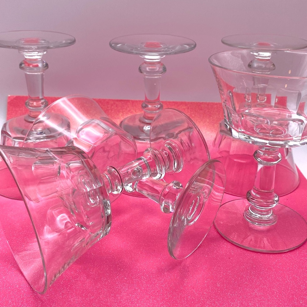 Rare Find Vintage Fostoria Set Of 6 Elegant Dolly Madison Pattern Blown Crystal - Picture 4 of 6